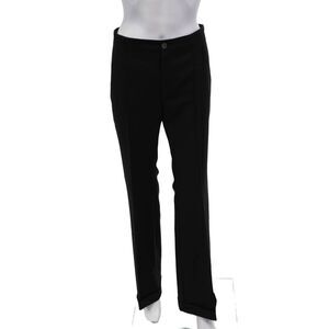 Balenciaga Paris Womens Fromt Seam Mid-Rise Flared Pants Trousers Black Size 40